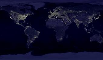 Карта мира ночью